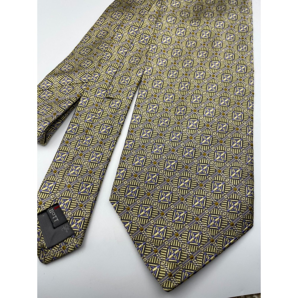 Robert Talbott Best of Class Parisian Silk Tie Gold Purple Geometric Geometric